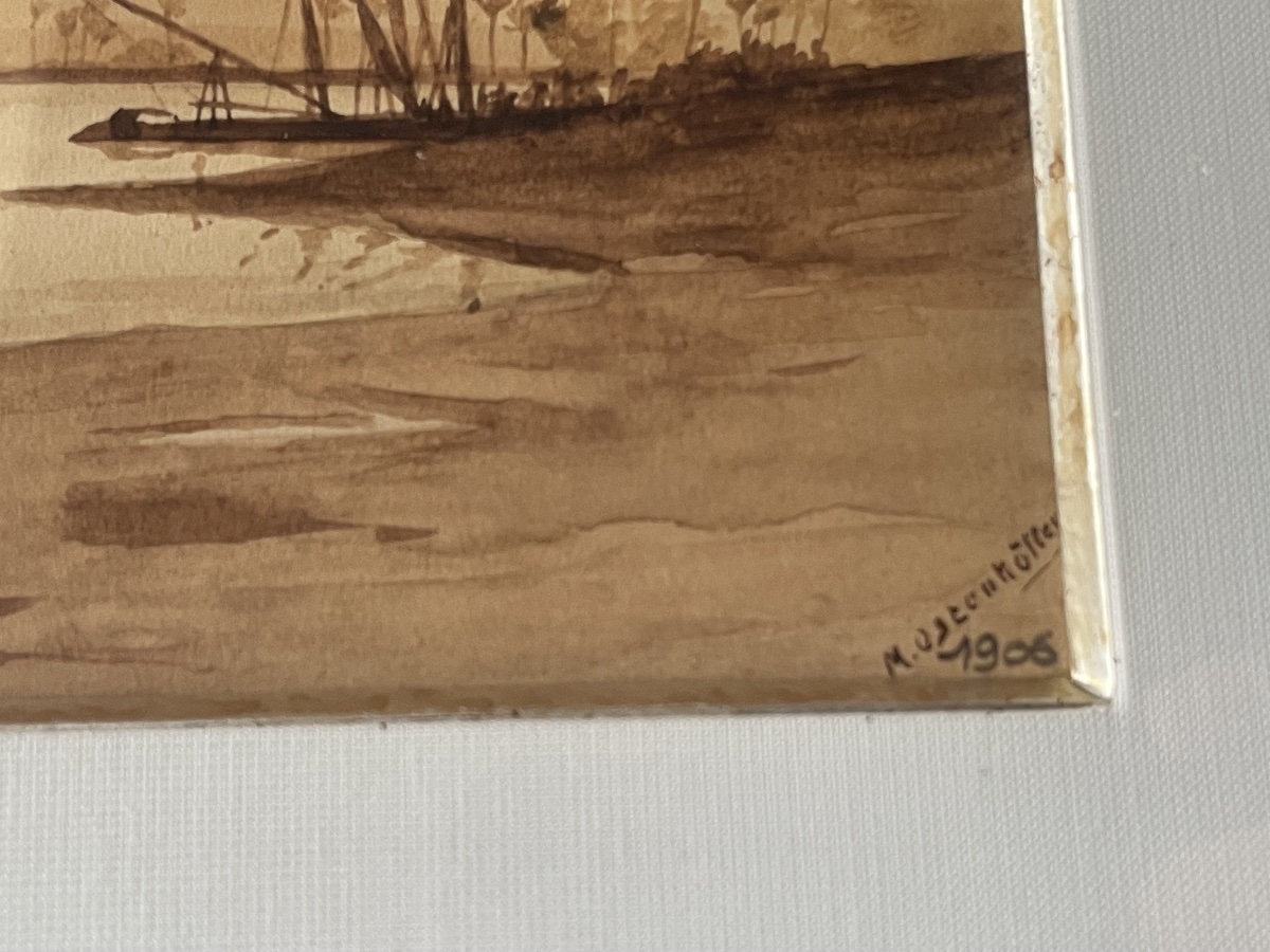 Dessin orientaliste . Le Nil à Louxor -photo-8