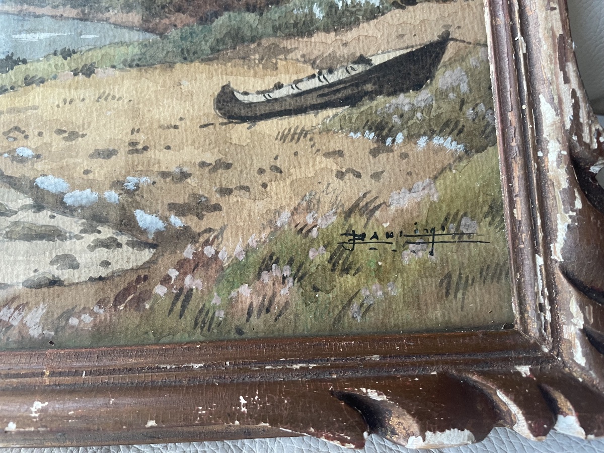 Watercolor Of The Charentes River In Saintes-photo-2