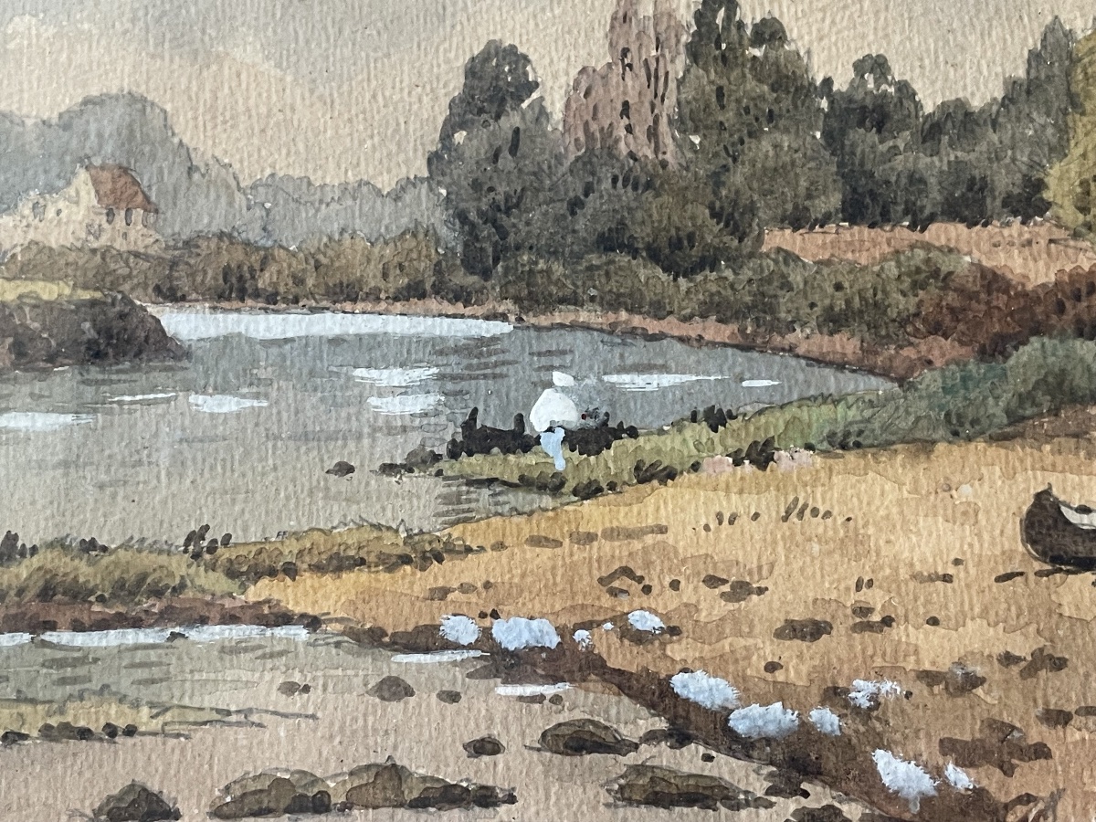 Watercolor Of The Charentes River In Saintes-photo-3