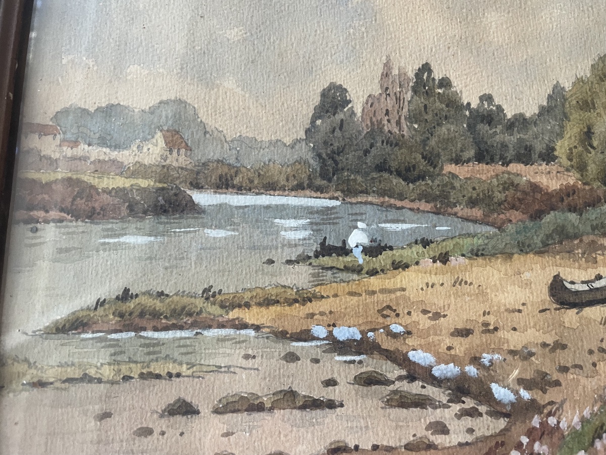 Watercolor Of The Charentes River In Saintes-photo-6