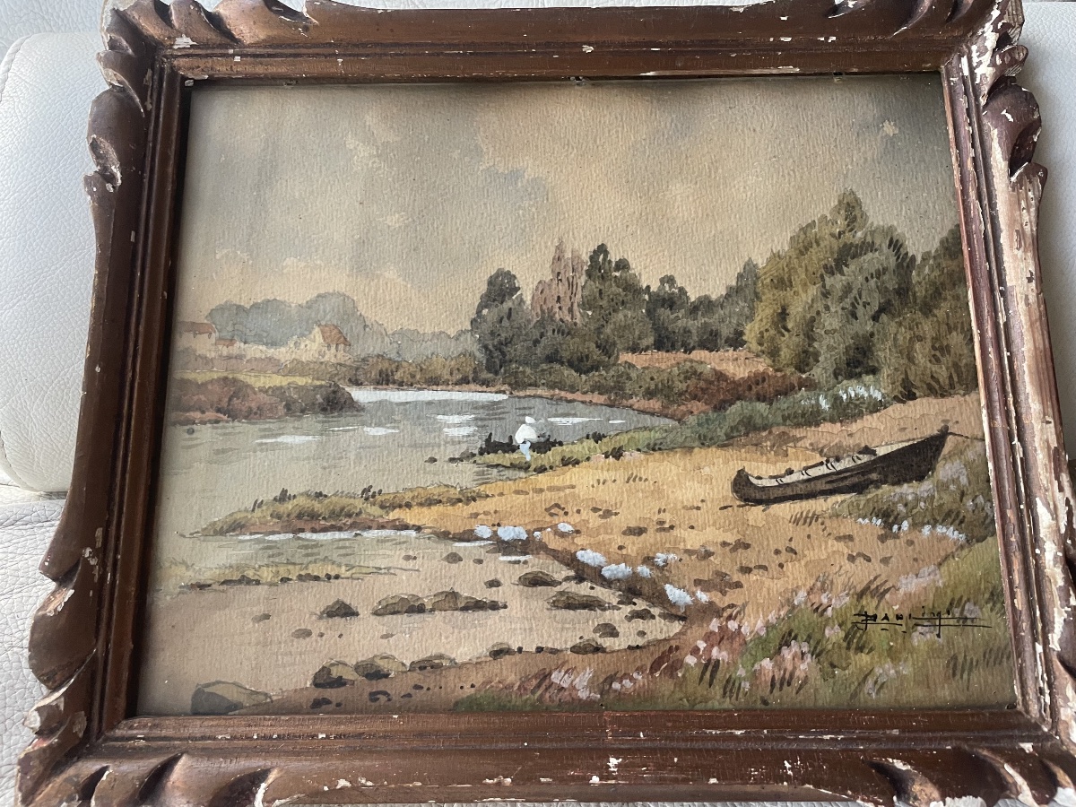 Watercolor Of The Charentes River In Saintes-photo-7
