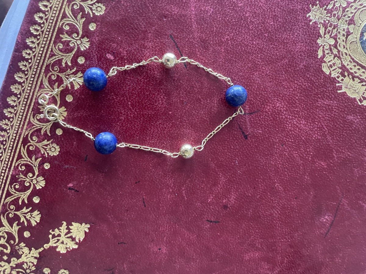 Bracelet or et lapiz Lazuli -photo-2