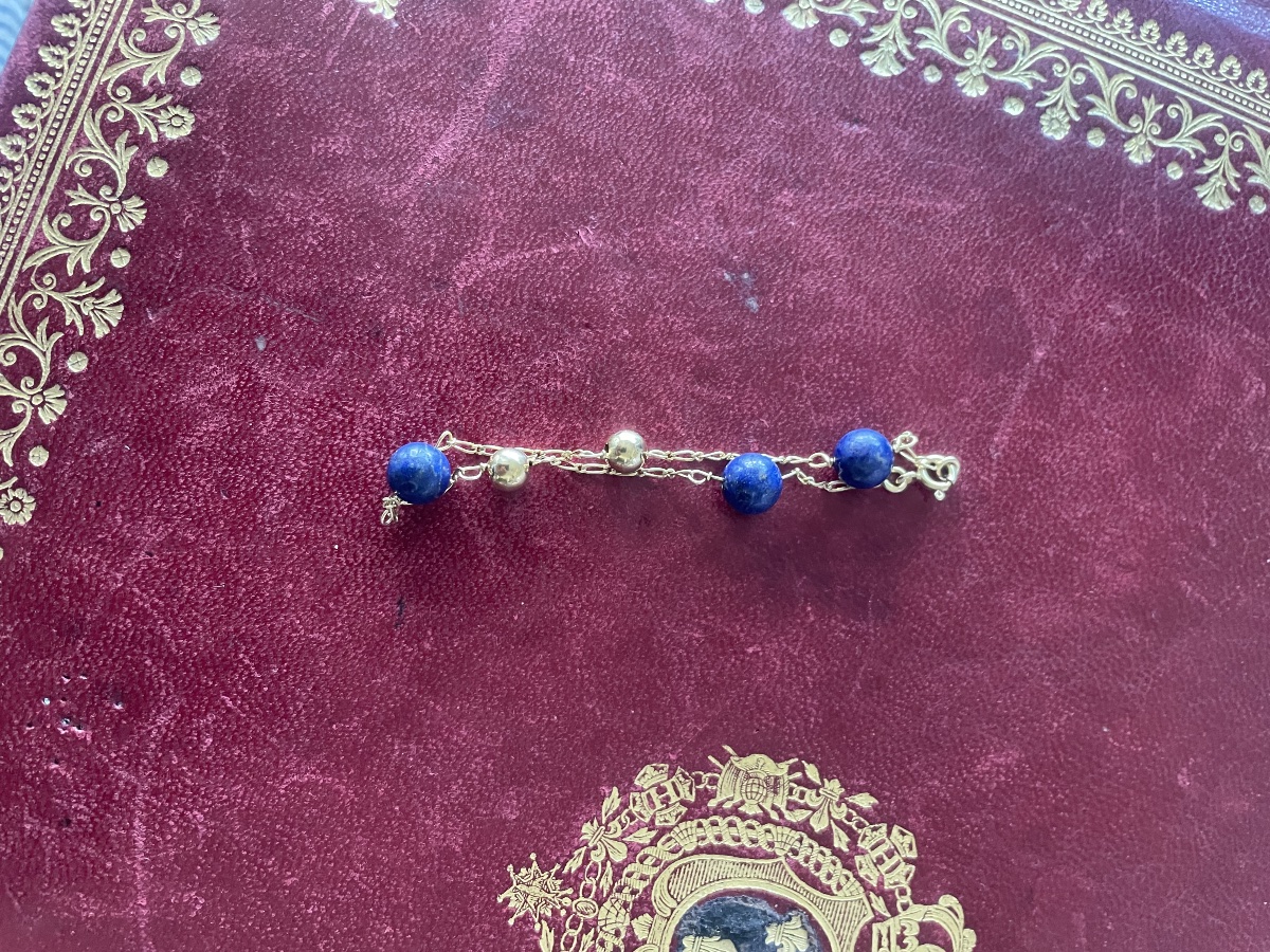 Bracelet or et lapiz Lazuli -photo-3