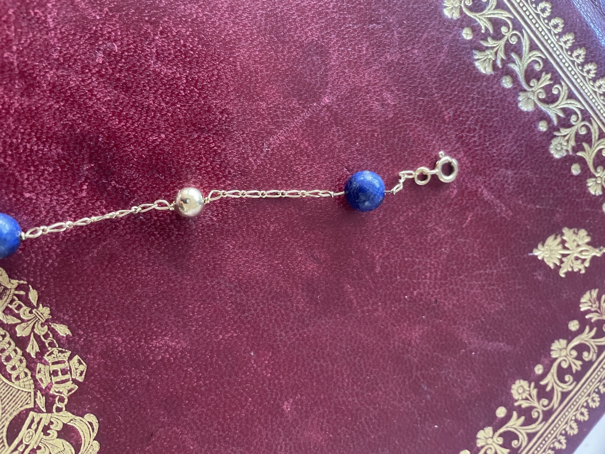 Bracelet or et lapiz Lazuli -photo-4