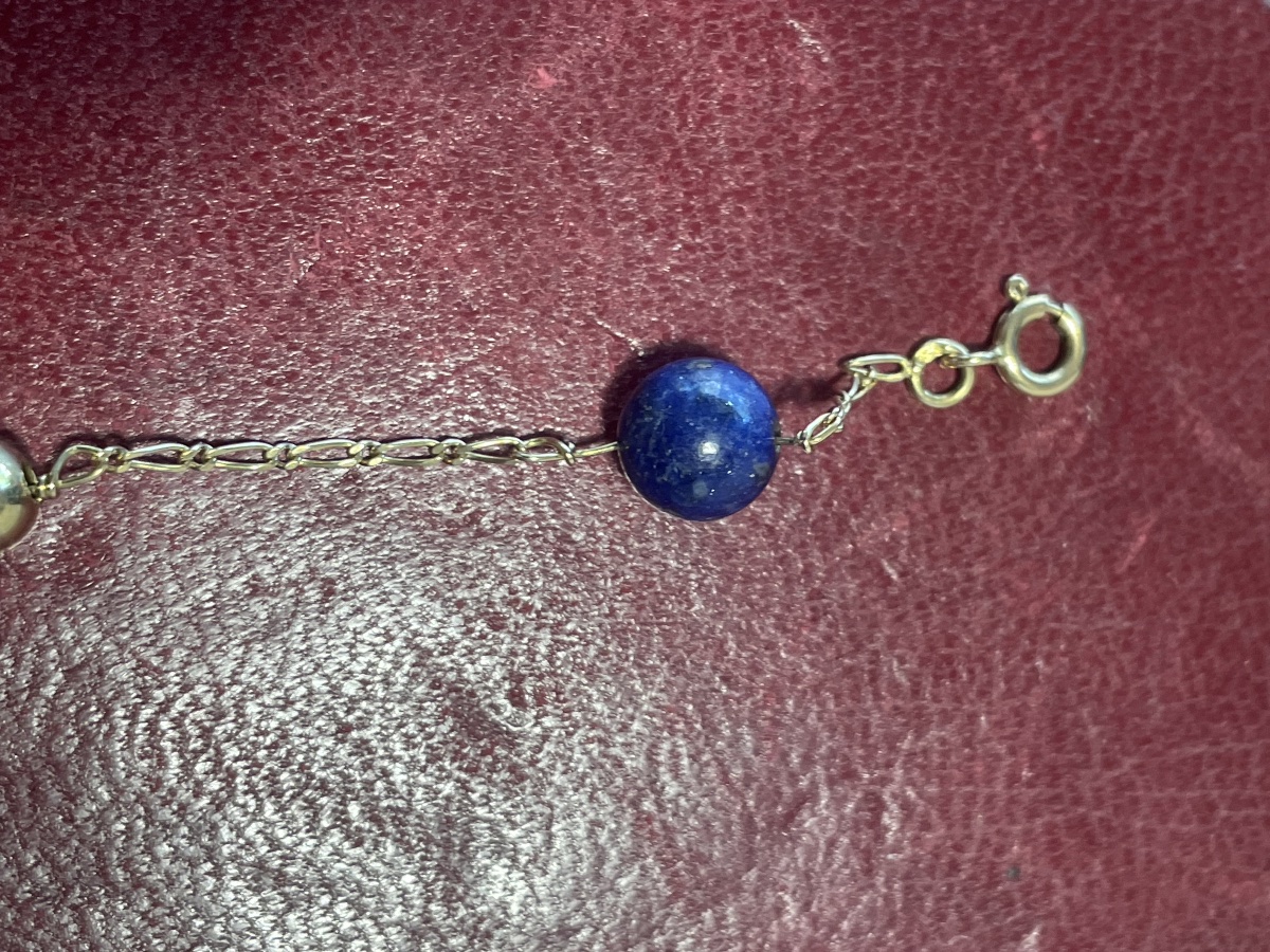 Bracelet or et lapiz Lazuli -photo-1