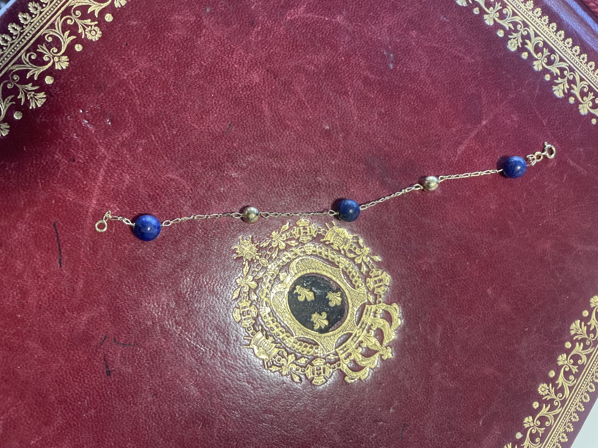 Bracelet or et lapiz Lazuli -photo-3