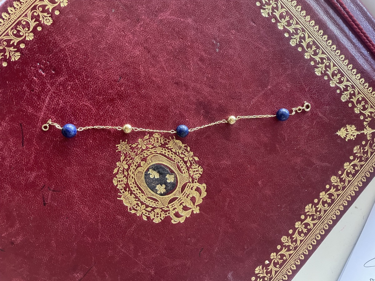 Bracelet or et lapiz Lazuli -photo-5