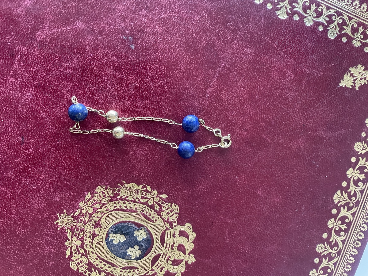 Bracelet or et lapiz Lazuli -photo-6