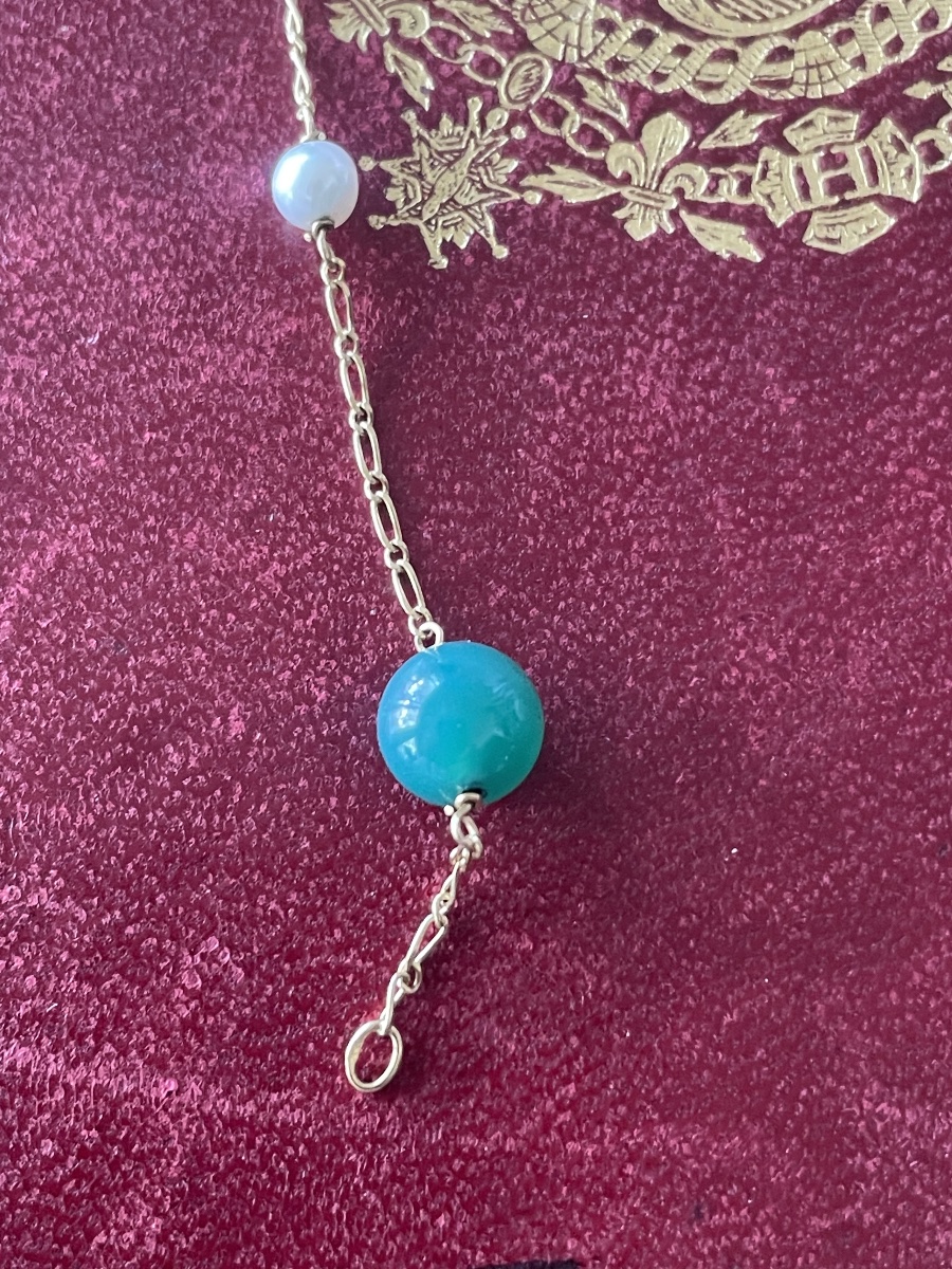 18-karat Gold Bracelet With Fine Pearls And Jade -photo-5