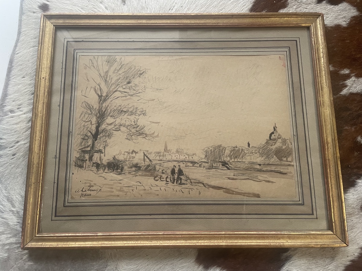Dessin bord de Seine de Lebourg Albert -photo-1