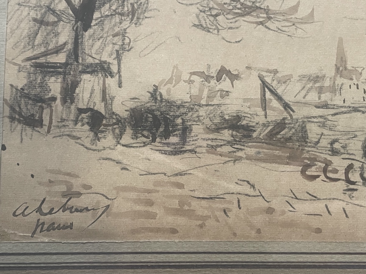 Dessin bord de Seine de Lebourg Albert -photo-5
