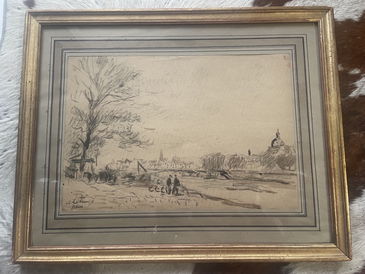 Dessin bord de Seine de Lebourg Albert -photo-7