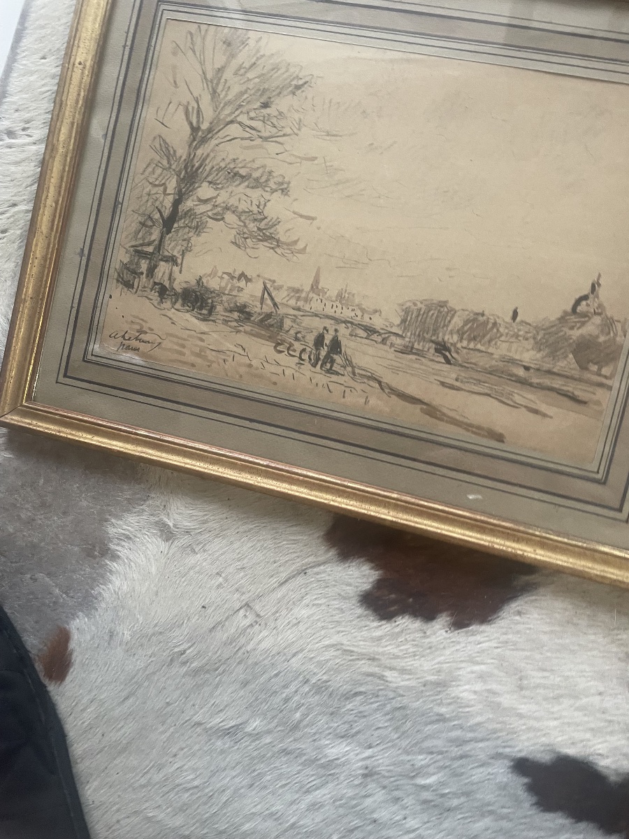 Dessin bord de Seine de Lebourg Albert -photo-8