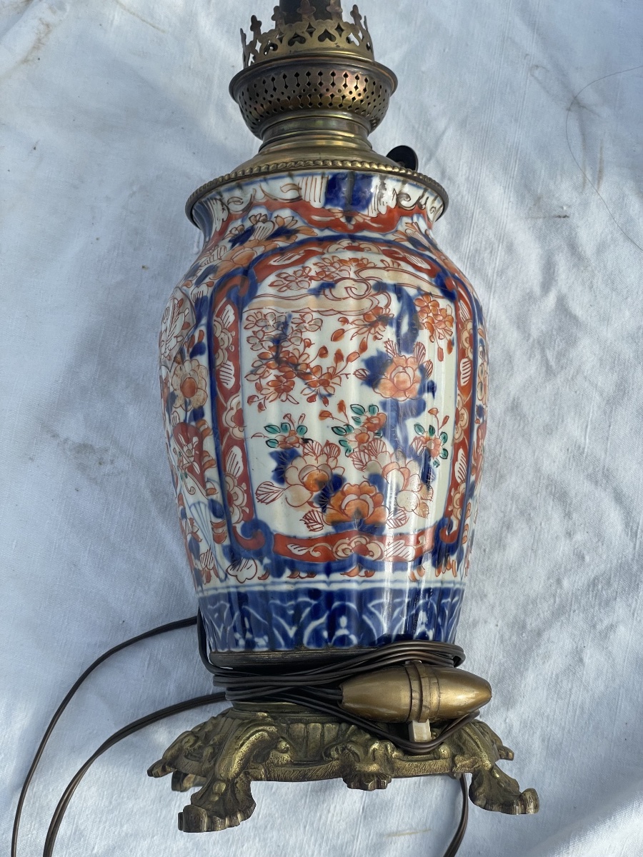Vase lampe porcelaine imari 