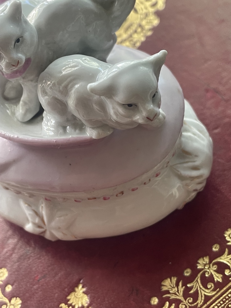 Boîte à bijoux porcelaine aux 3 chatons -photo-3