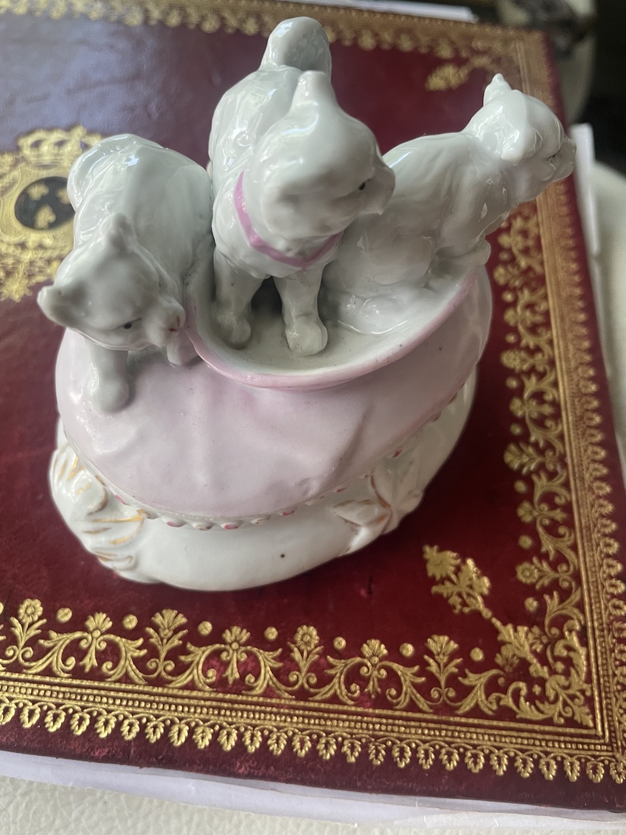 Boîte à bijoux porcelaine aux 3 chatons -photo-7