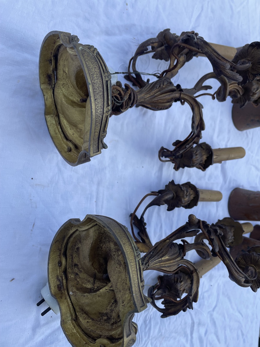 Pair Of 19th-century Bronze Candelabra -photo-2