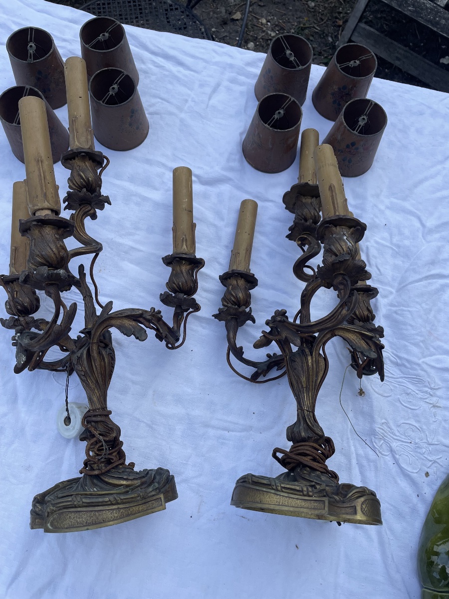 Pair Of 19th-century Bronze Candelabra -photo-4