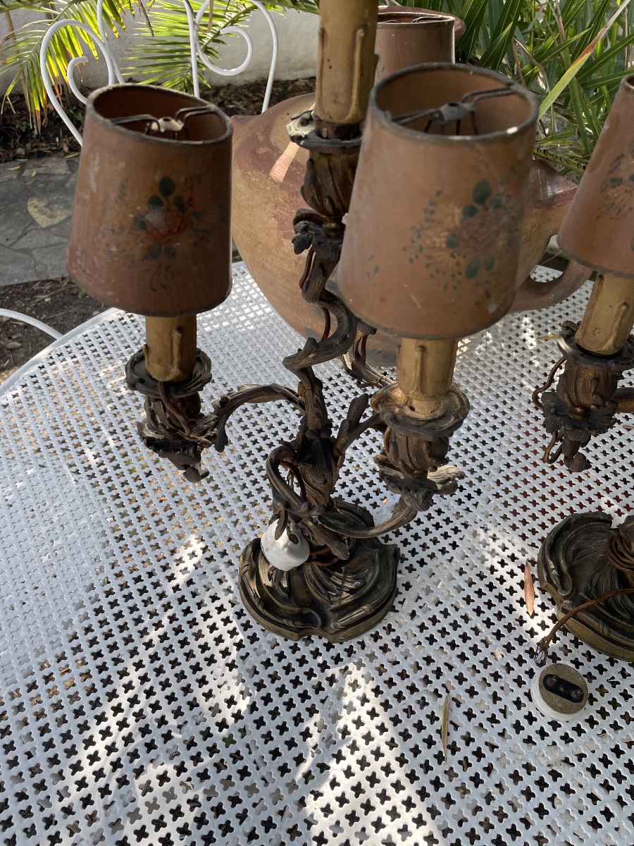 Pair Of 19th-century Bronze Candelabra -photo-3