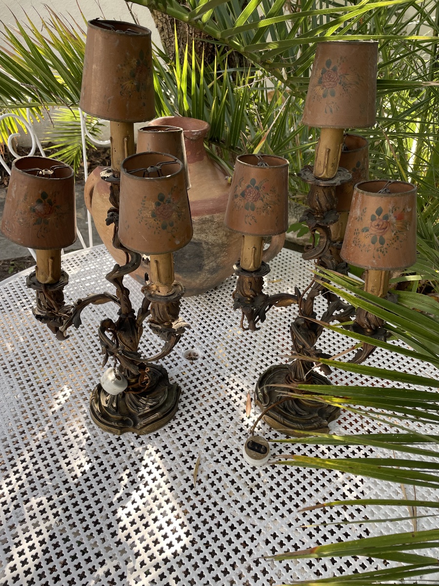 Pair Of 19th-century Bronze Candelabra -photo-5