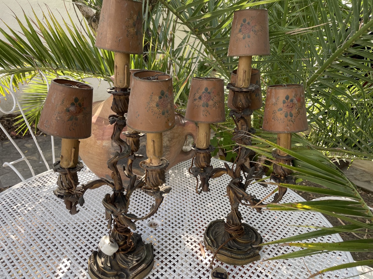 Pair Of 19th-century Bronze Candelabra 