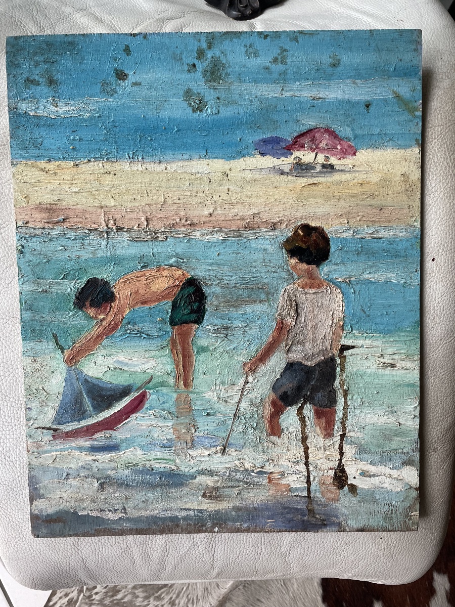 Model Boats And Children By Claude Bernard 