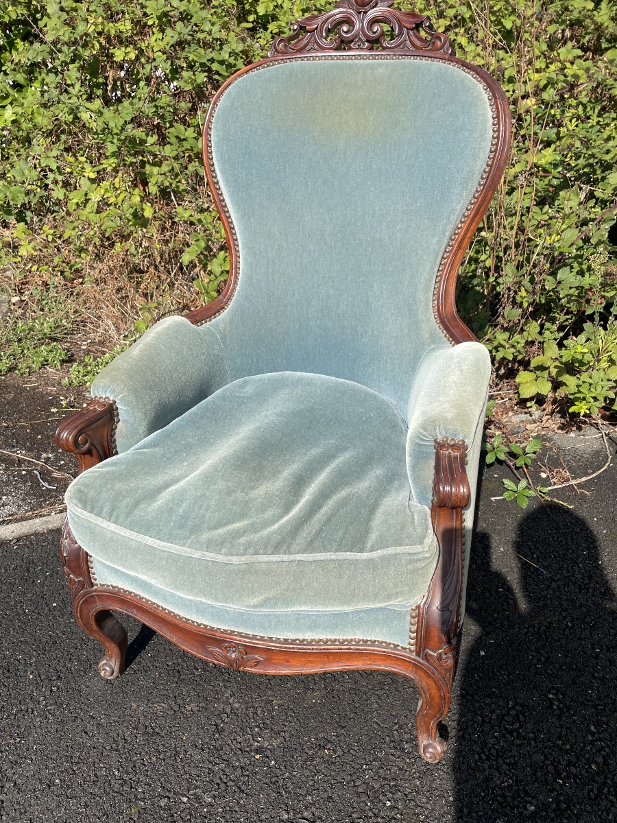 19th-century Mahogany Armchair -photo-1