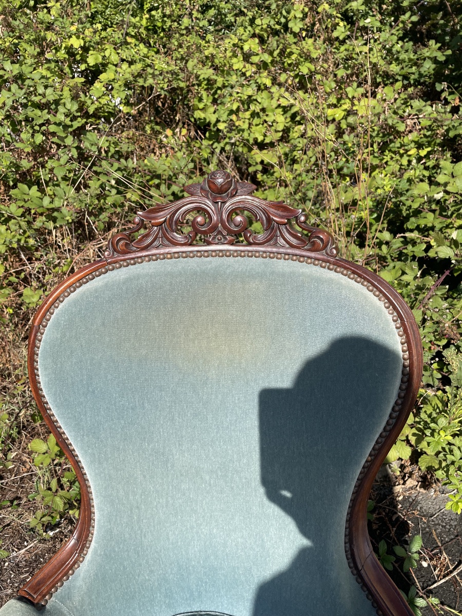 19th-century Mahogany Armchair -photo-3