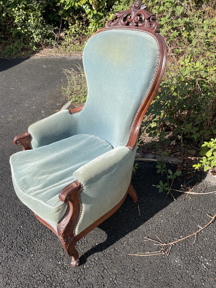 19th-century Mahogany Armchair -photo-4