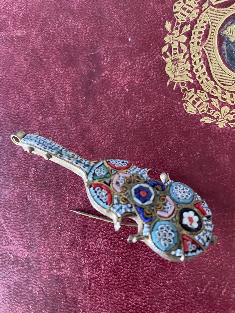 Broche violon mosaïque -photo-1