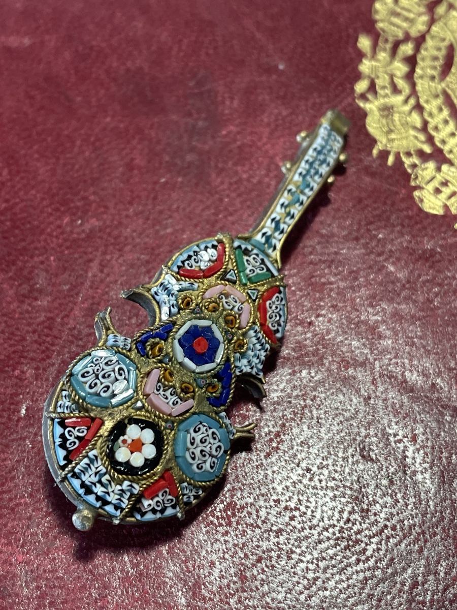 Broche violon mosaïque -photo-2