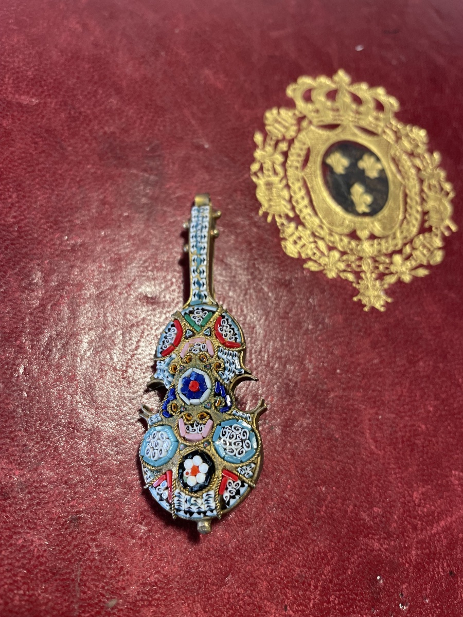 Broche violon mosaïque -photo-6