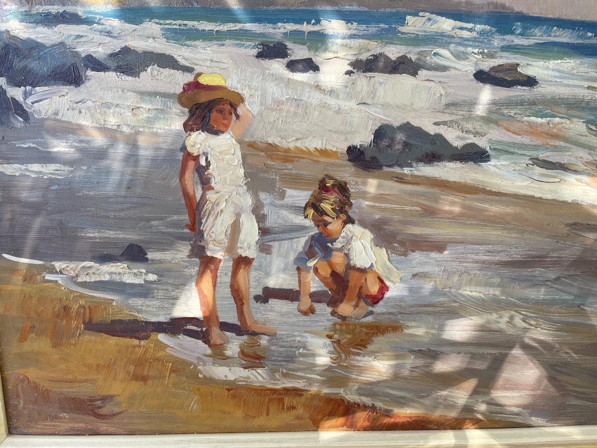 Russian Painting: Children At The Beach -photo-2