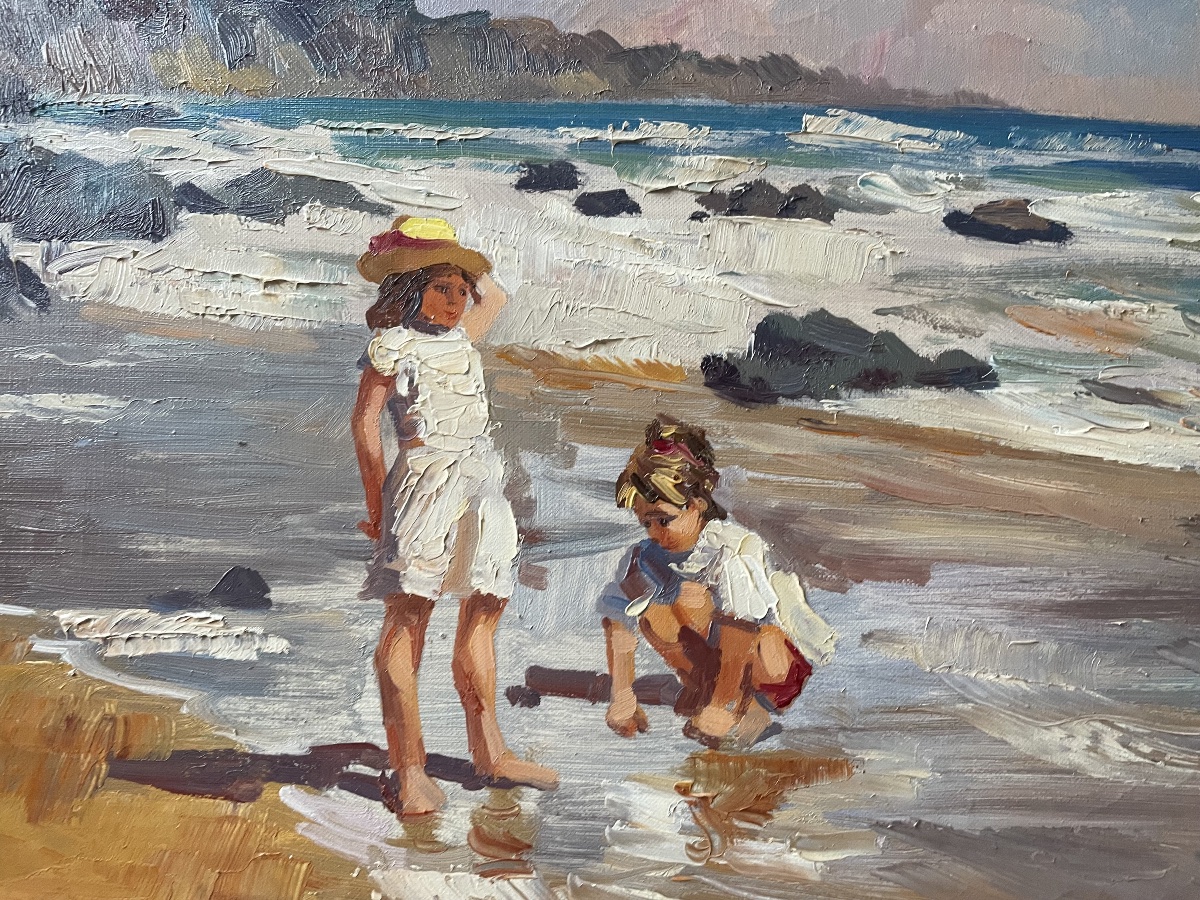Russian Painting: Children At The Beach -photo-4