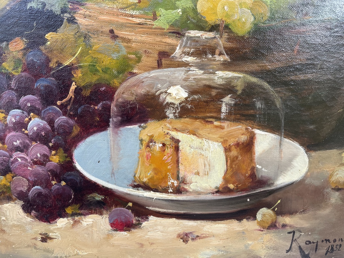Still Life With Grapes And Cheese -photo-3