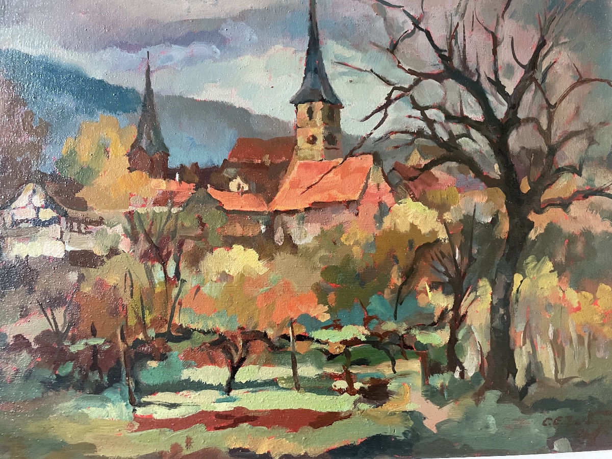 Village et son clocher de Edmond Wagner -photo-1