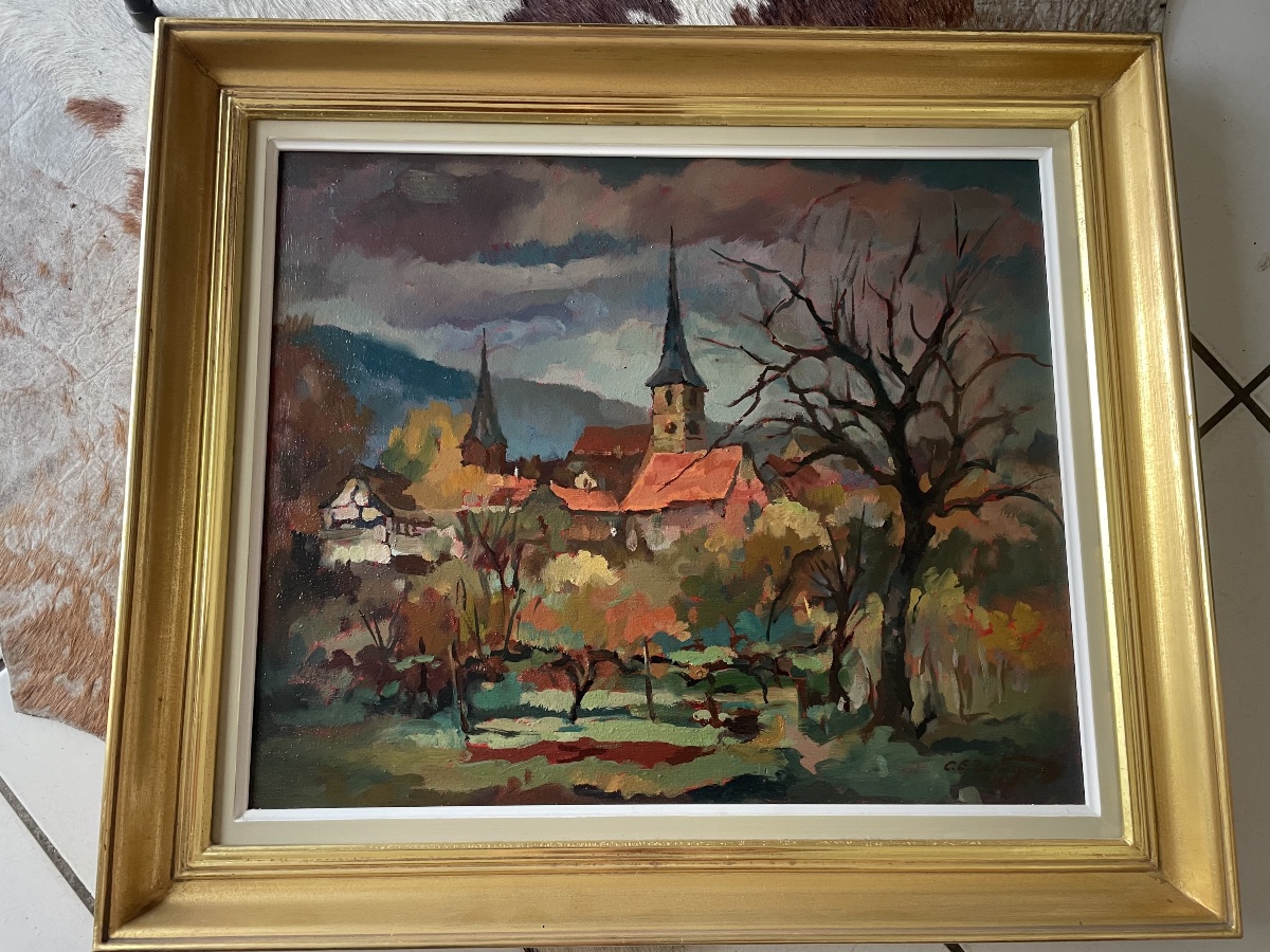 Village et son clocher de Edmond Wagner 