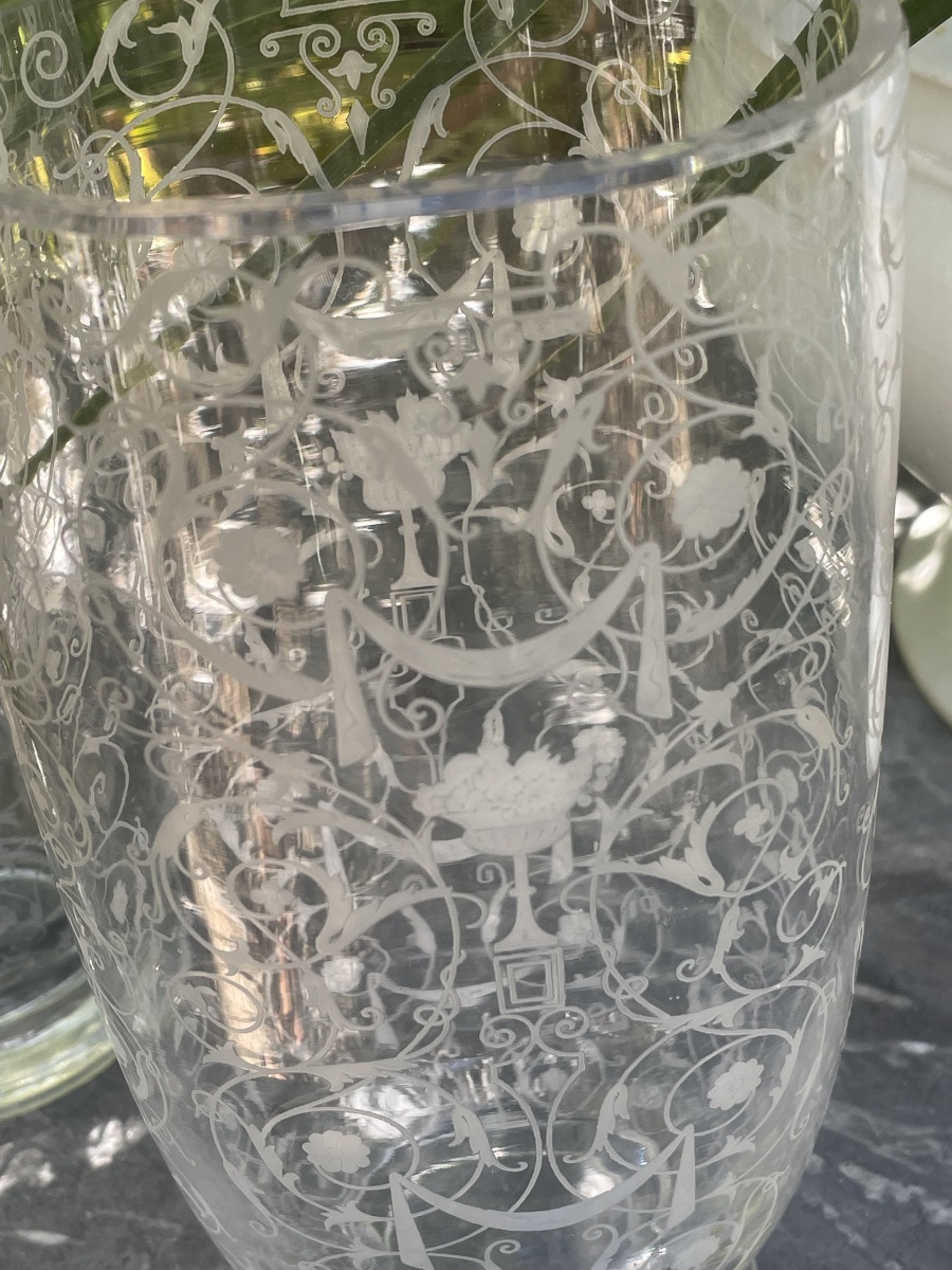 Paire de vases cristal gravé  de Baccarat -photo-8
