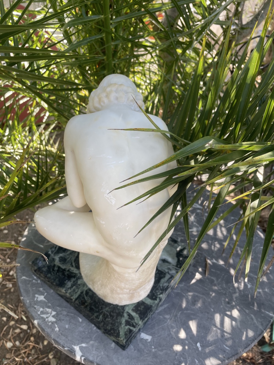 Alabaster Sculpture: "the Young Man With The Thorn" -photo-8