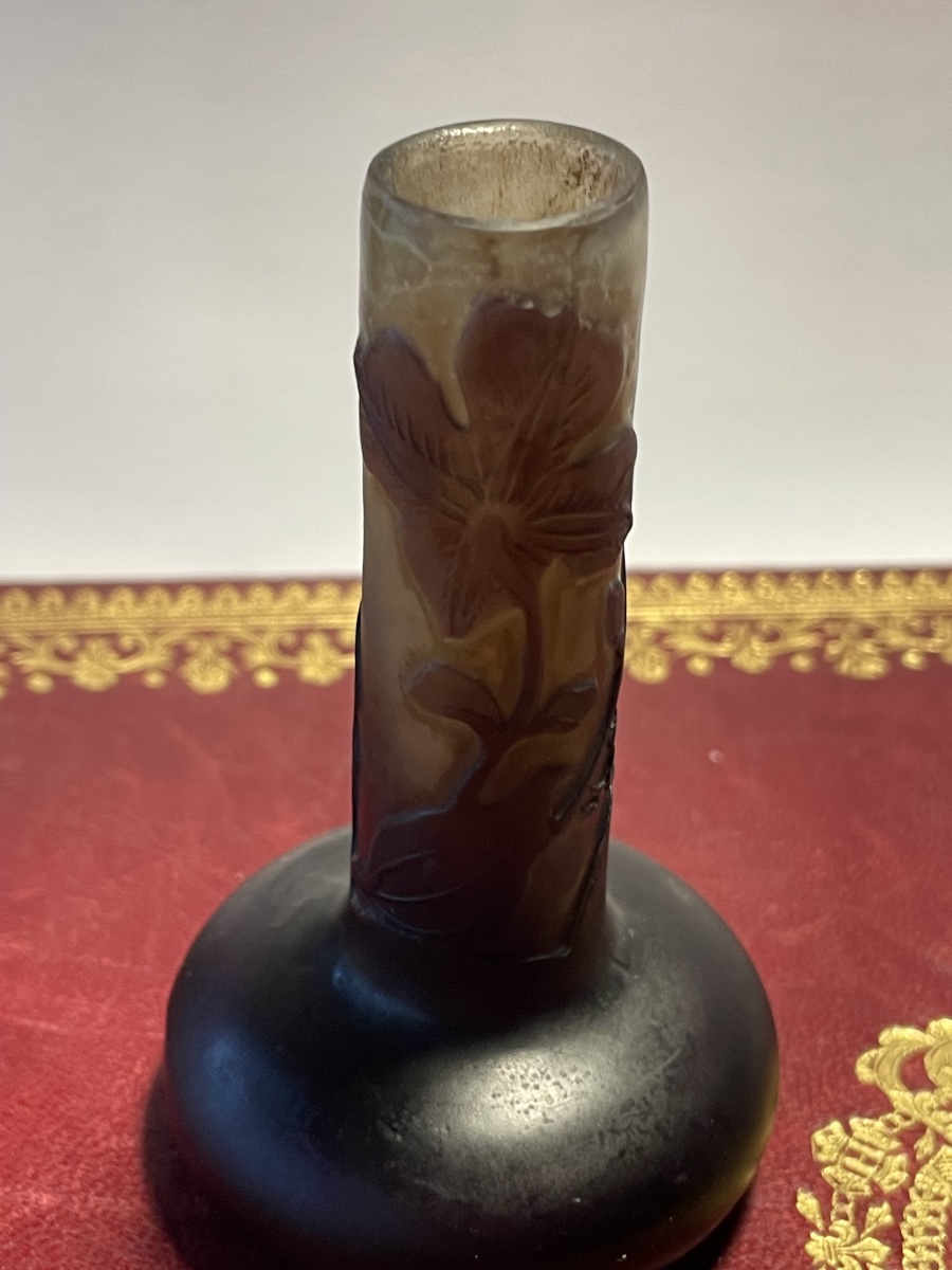 Small Glass Paste Vase By Gallé -photo-4