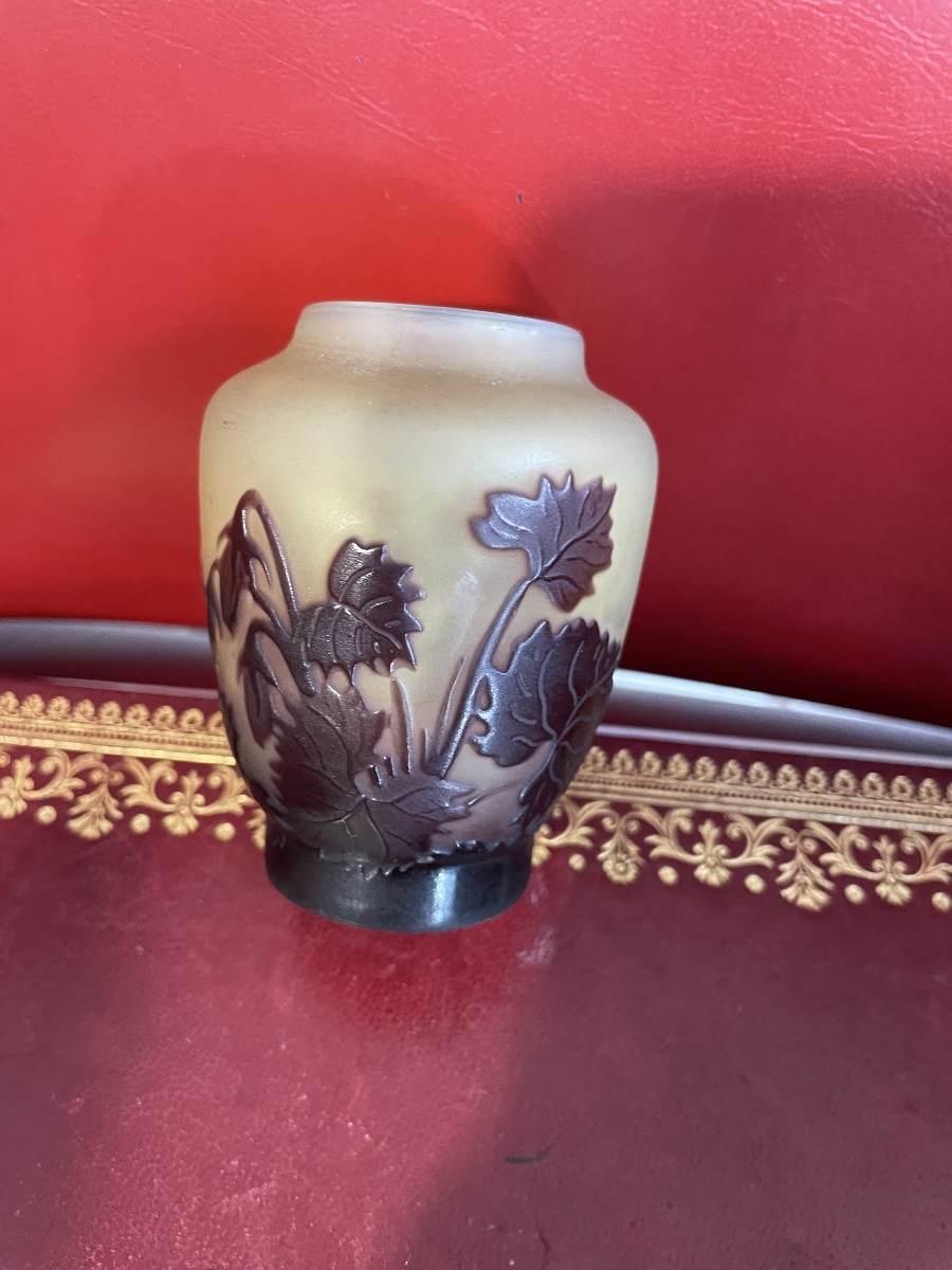 Small Glass Paste Vase By émile Gallé -photo-3