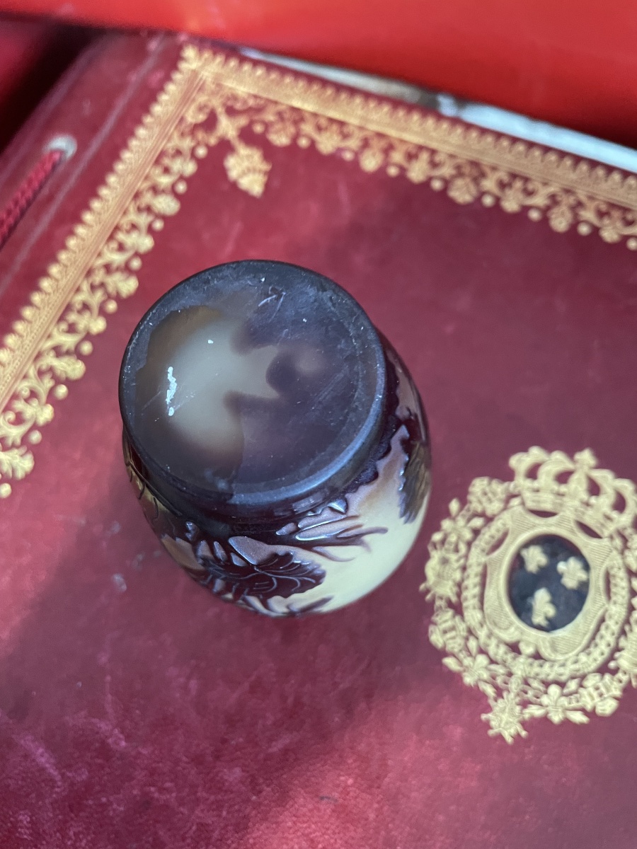 Small Glass Paste Vase By émile Gallé -photo-4