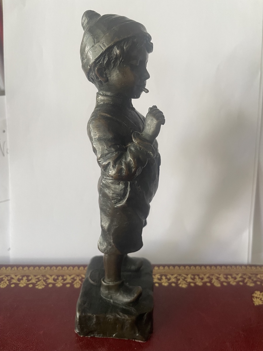 Bronze le petit fumeur de Schimdt Felling -photo-3