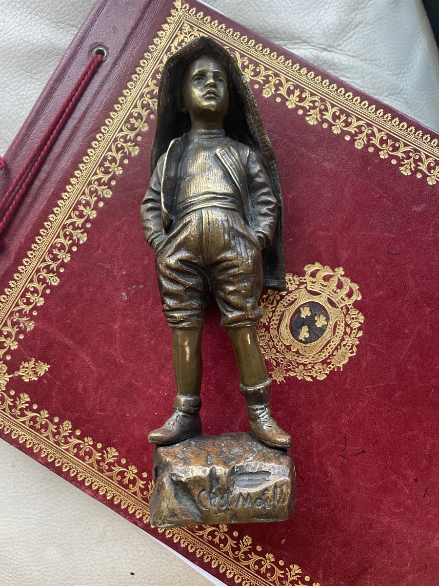 Bronze jeune homme au capuchon de Bastiane -photo-3