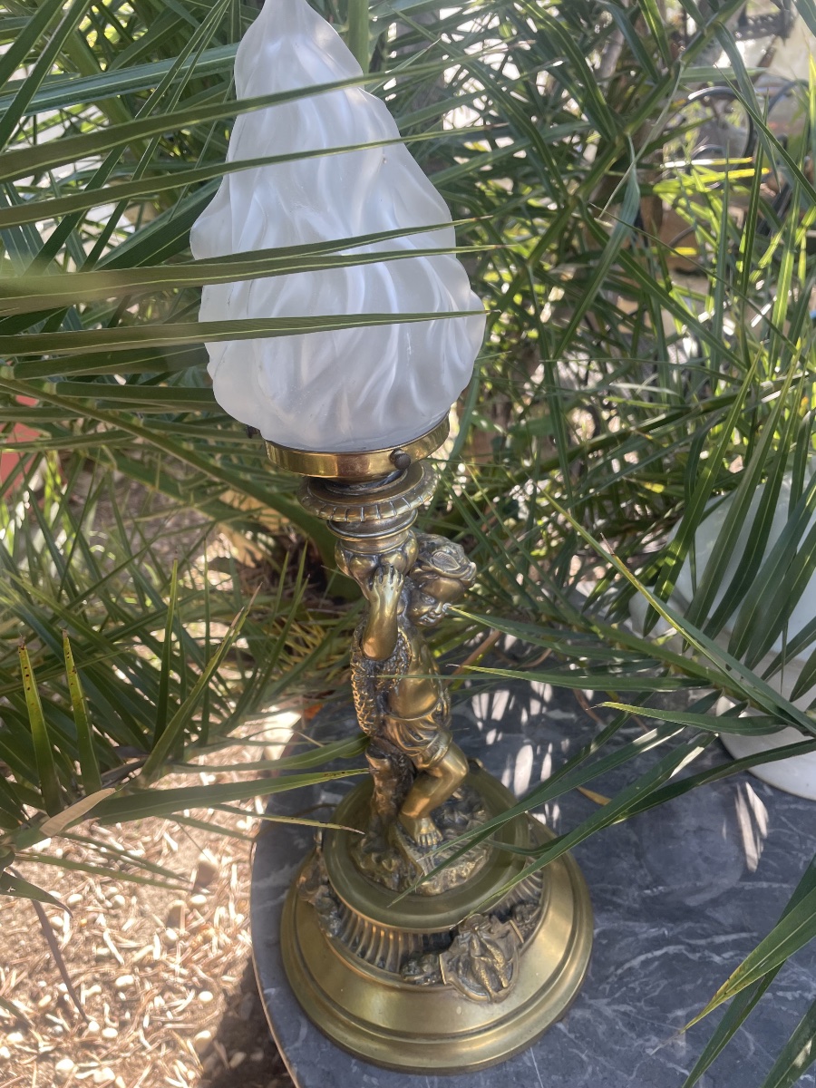 Bronze Angelot Lamp -photo-2
