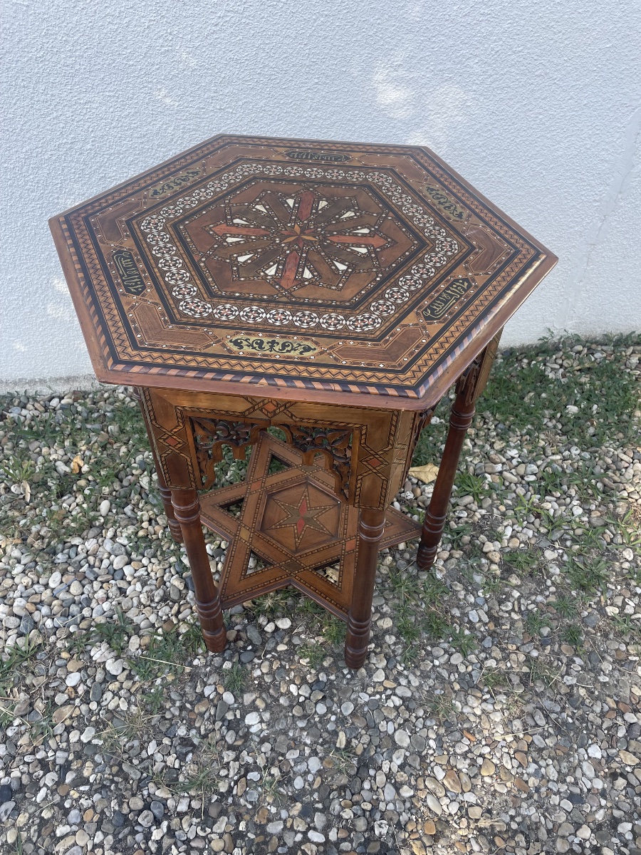 Syrian Marquetry Side Table -photo-2
