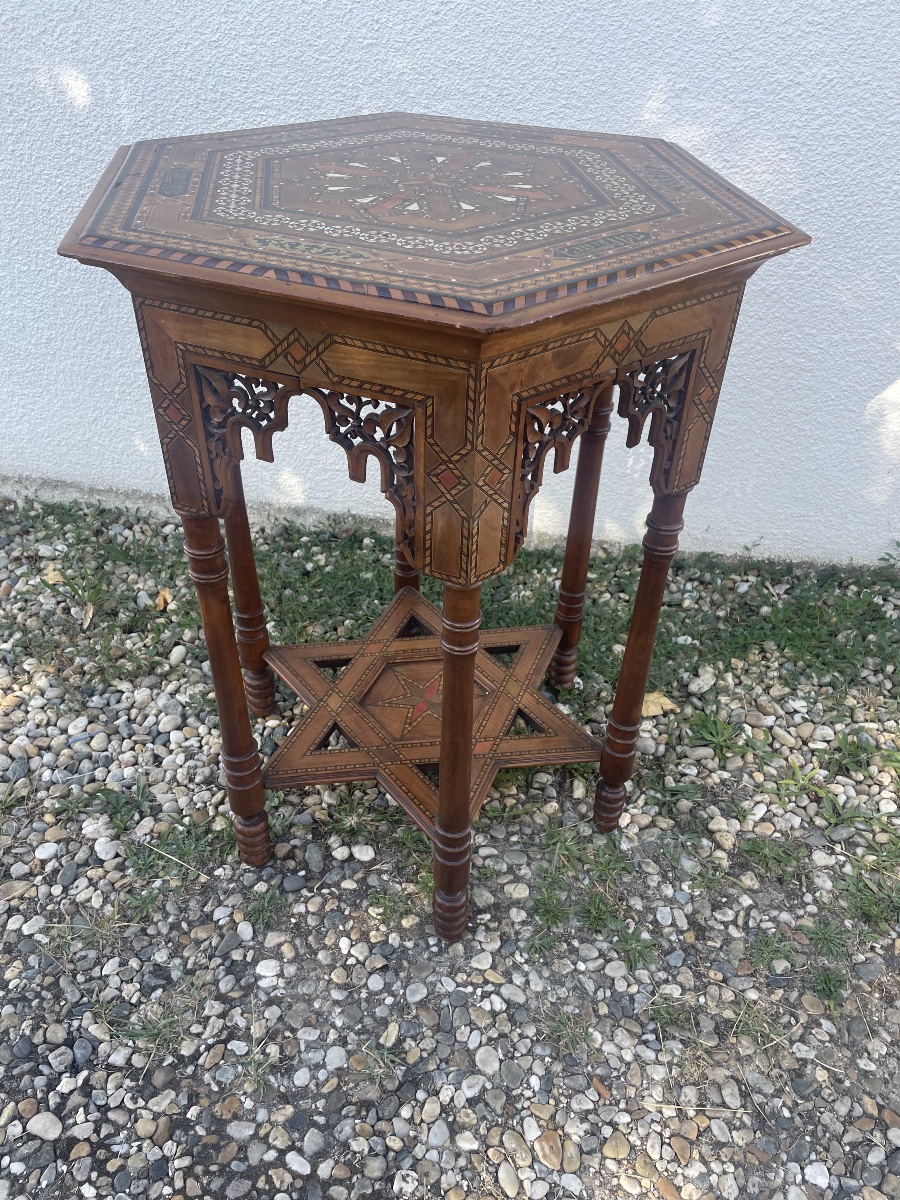 Syrian Marquetry Side Table -photo-2