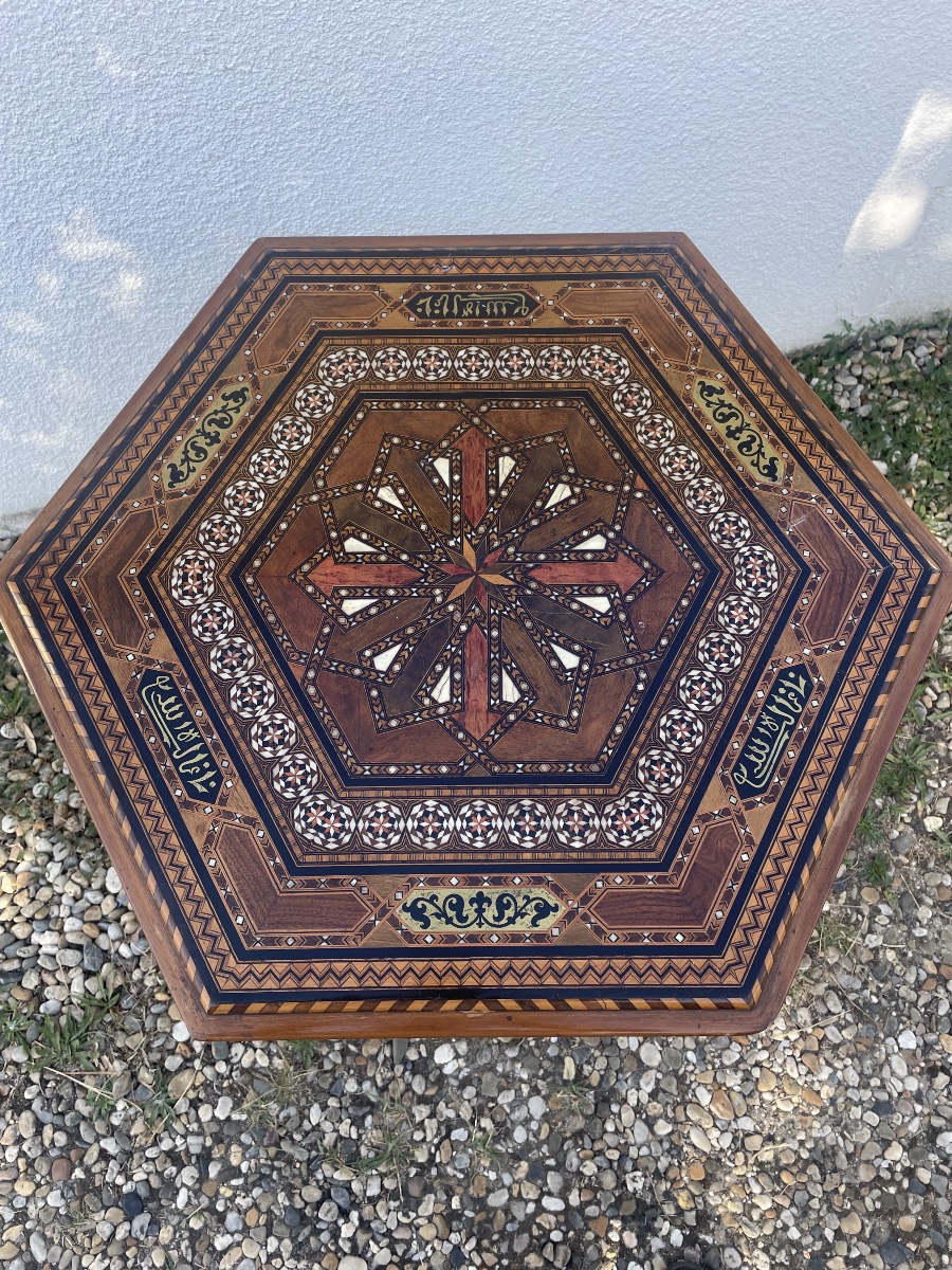 Syrian Marquetry Side Table -photo-4