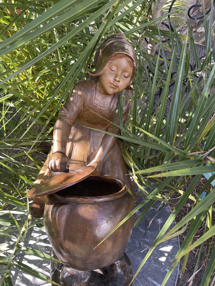 Terre cuite Jeune fille à la marmite de Goldscheider -photo-5