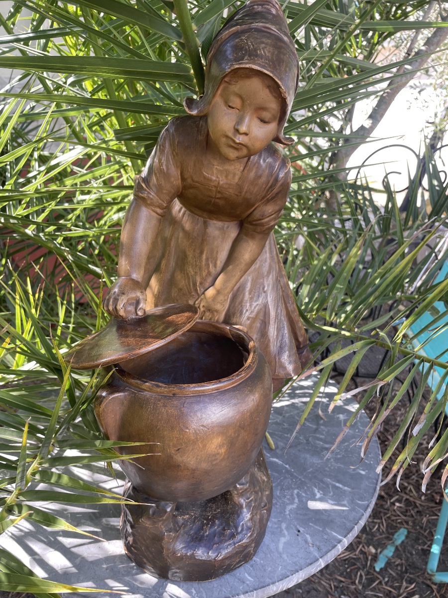 Terre cuite Jeune fille à la marmite de Goldscheider -photo-6